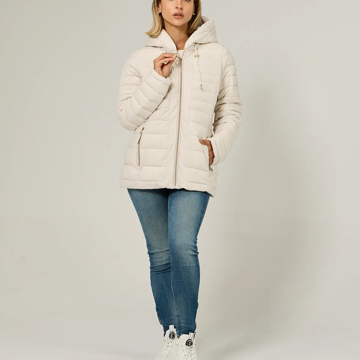 TOMMY HILFIGER - Parka Ligera Acolchada Beige Tommy Hilfiger
