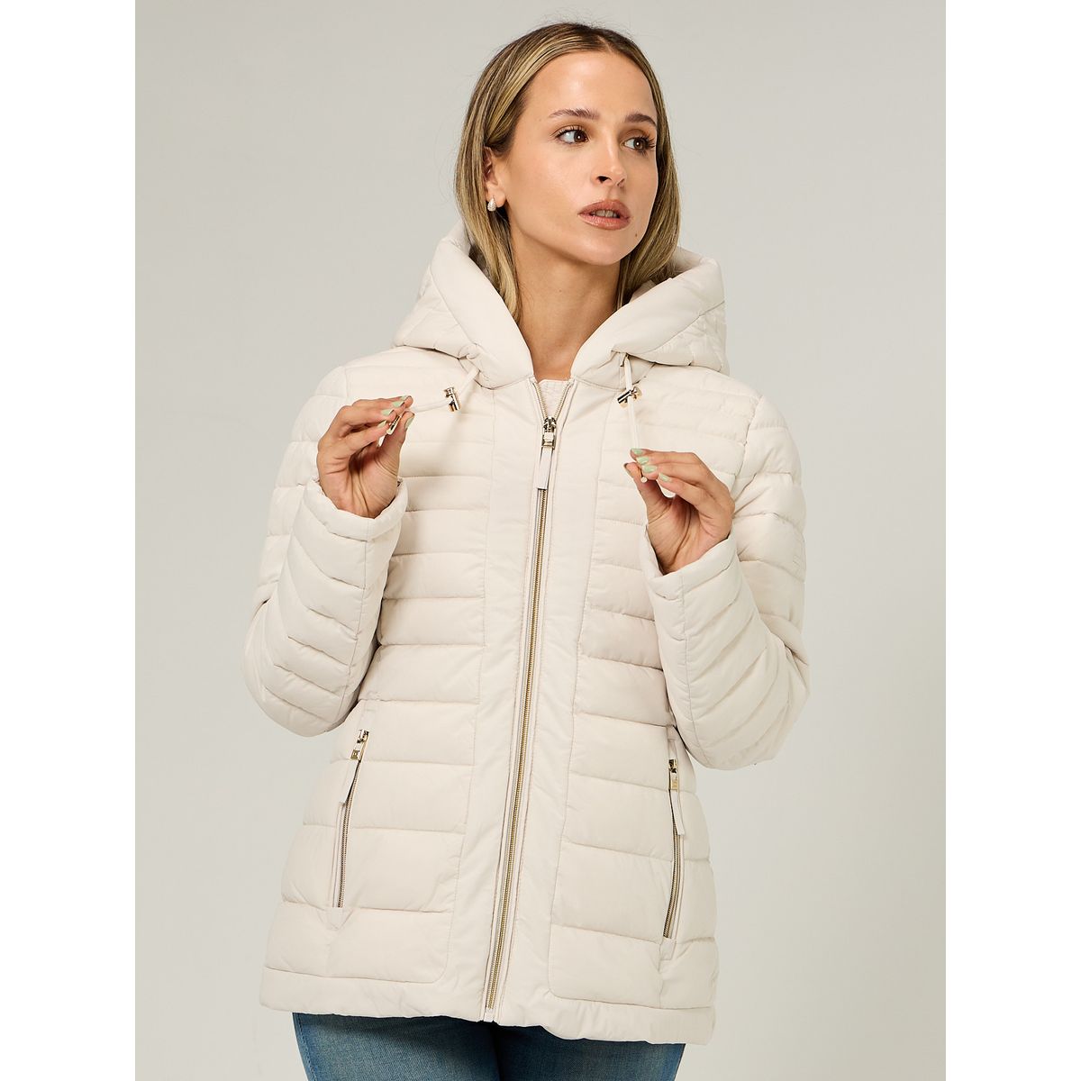 TOMMY HILFIGER - Parka Ligera Acolchada Beige Tommy Hilfiger