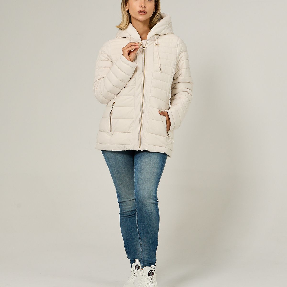 TOMMY HILFIGER - Parka Ligera Acolchada Beige Tommy Hilfiger