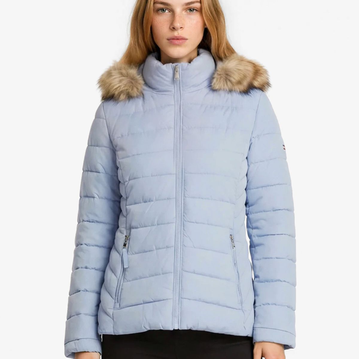 TOMMY HILFIGER - Parka Puffer Acolchada Celeste Tommy Hilfiger