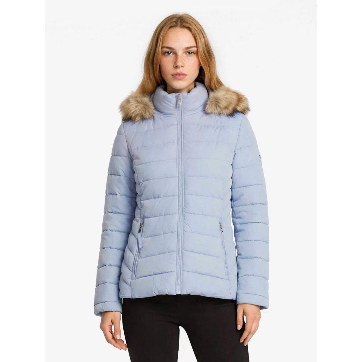 TOMMY HILFIGER - Parka Puffer Acolchada Celeste Tommy Hilfiger