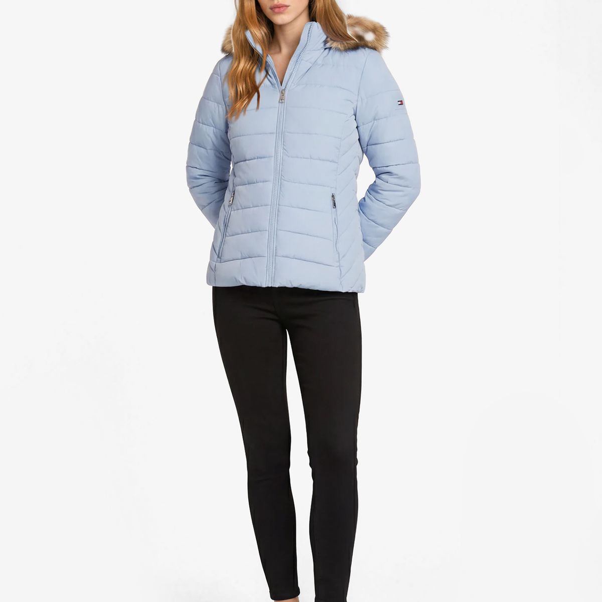 TOMMY HILFIGER - Parka Puffer Acolchada Celeste Tommy Hilfiger