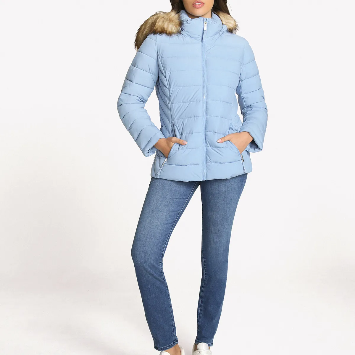 TOMMY HILFIGER - Parka Puffer Acolchada Celeste Tommy Hilfiger