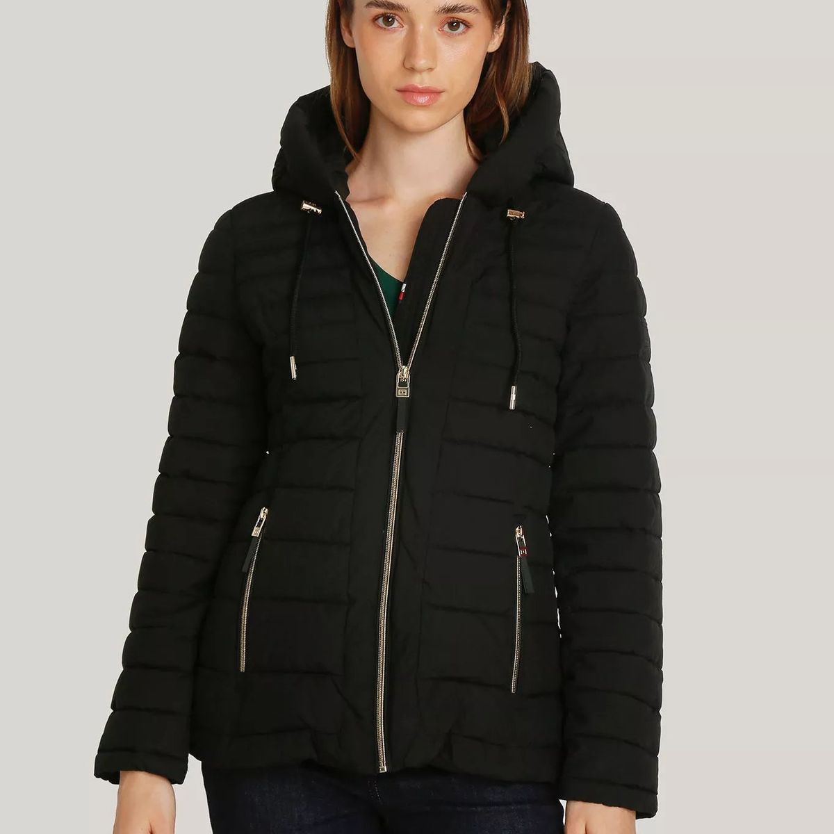 TOMMY HILFIGER - Parka Ligera Acolchada Negro Tommy Hilfiger