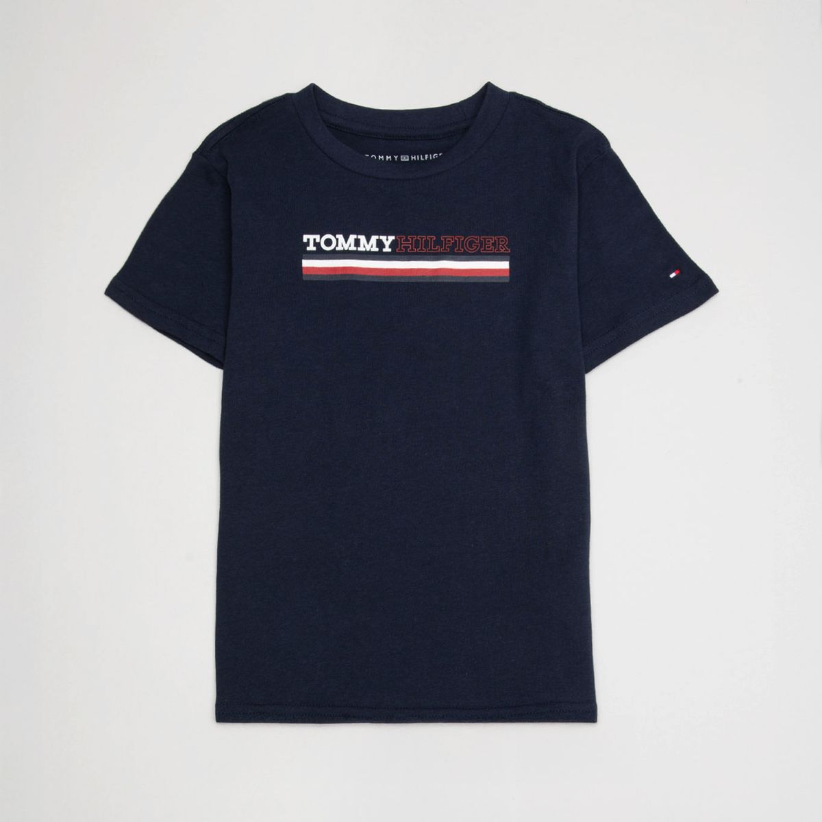 TOMMY HILFIGER - Polera Con Logo Signature Azul Tommy Hilfiger