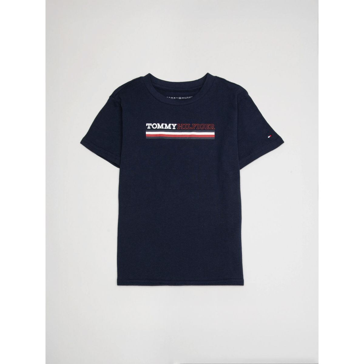TOMMY HILFIGER - Polera Con Logo Signature Azul Tommy Hilfiger