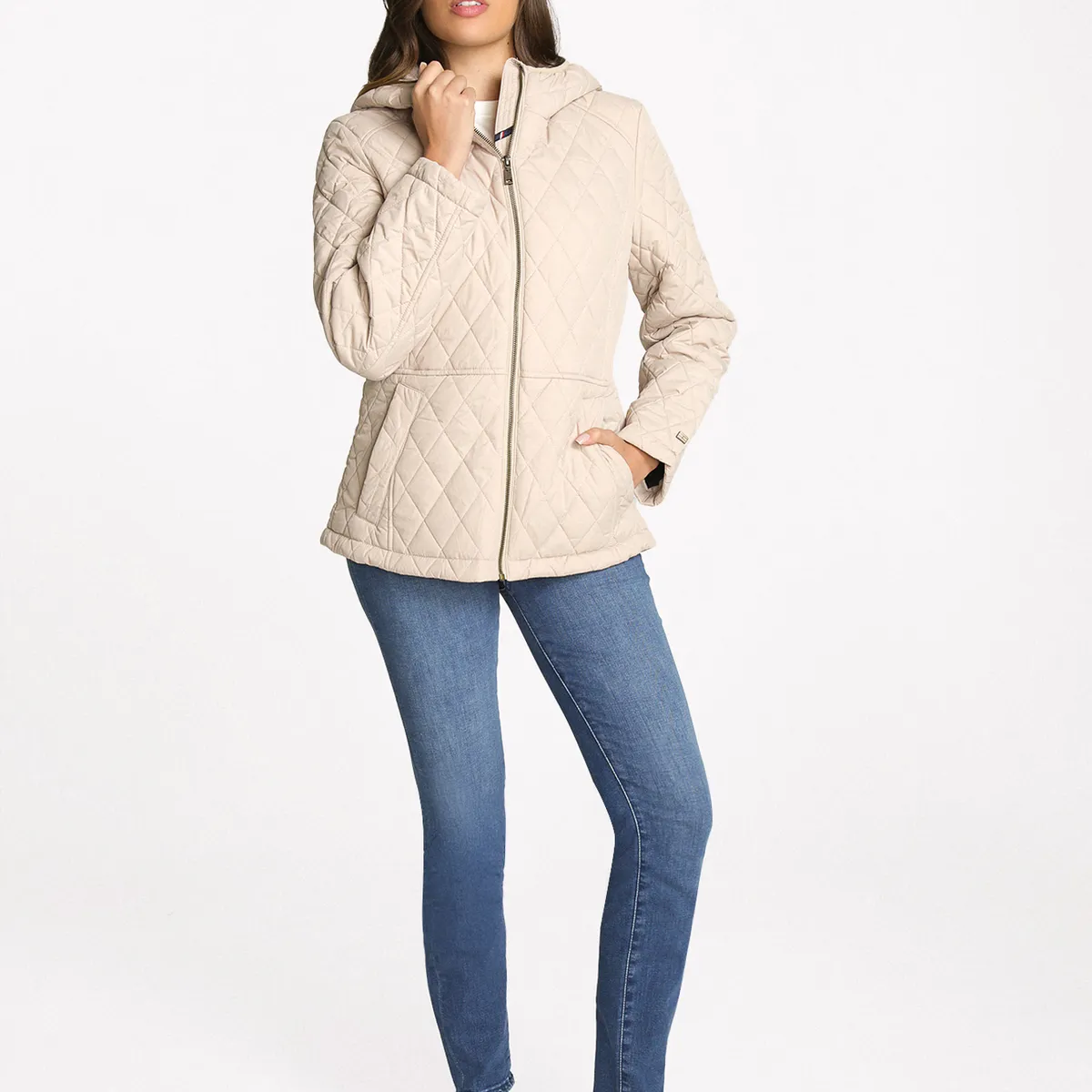 TOMMY HILFIGER - Parka Acolchada Con Cierre Beige Tommy Hilfiger