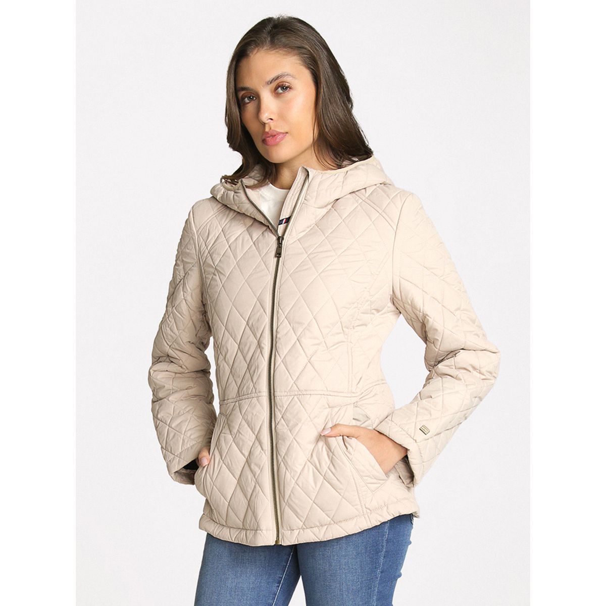 TOMMY HILFIGER - Parka Acolchada Con Cierre Beige Tommy Hilfiger