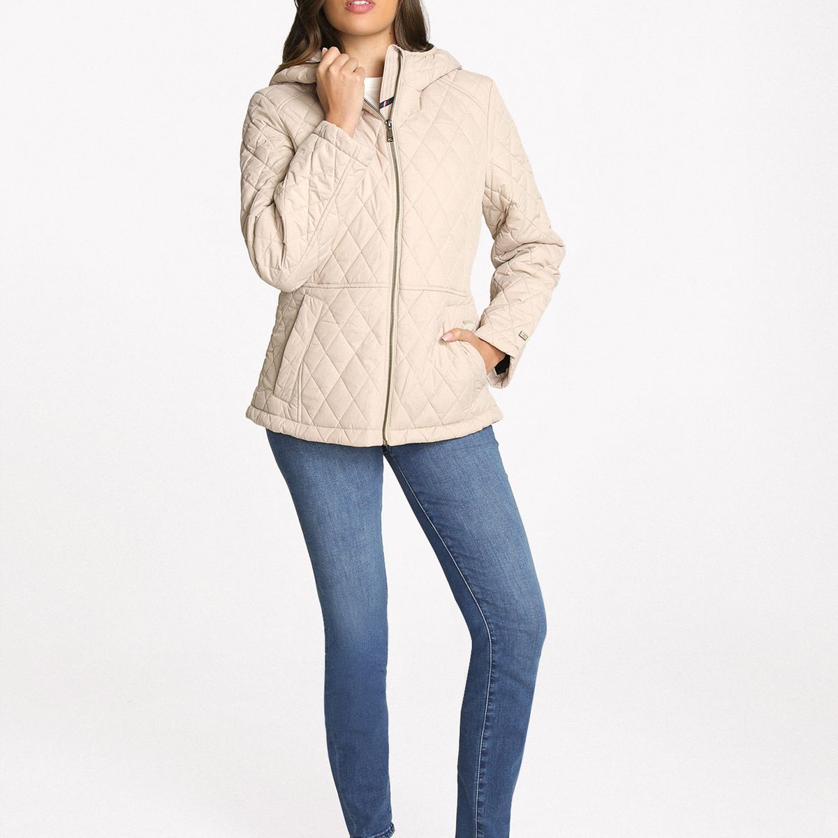 TOMMY HILFIGER - Parka Acolchada Con Cierre Beige Tommy Hilfiger