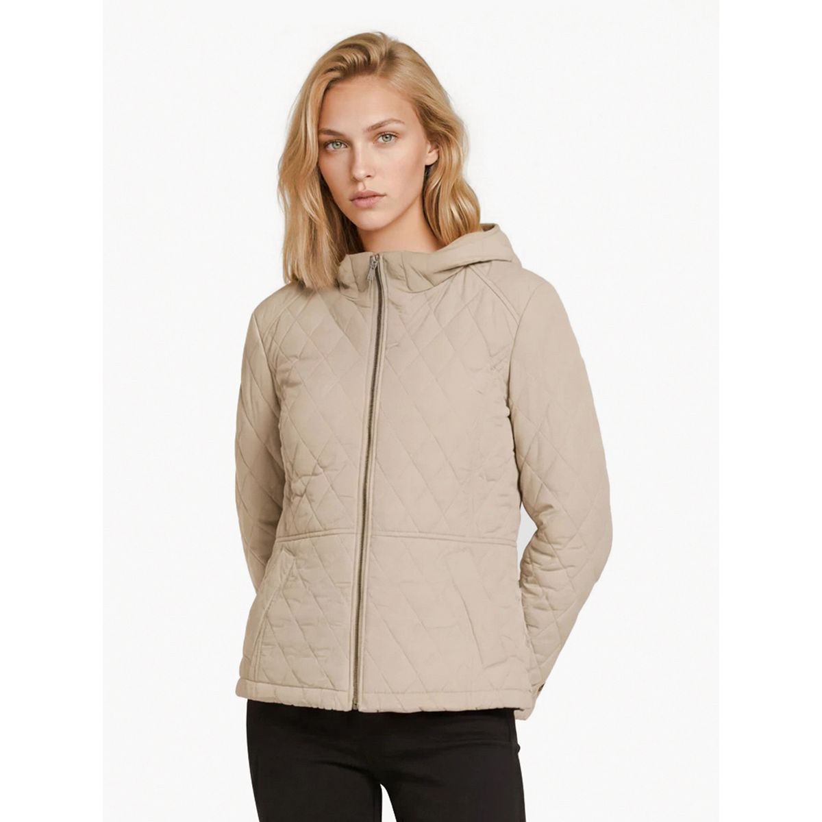 TOMMY HILFIGER - Parka Acolchada Con Cierre Beige Tommy Hilfiger