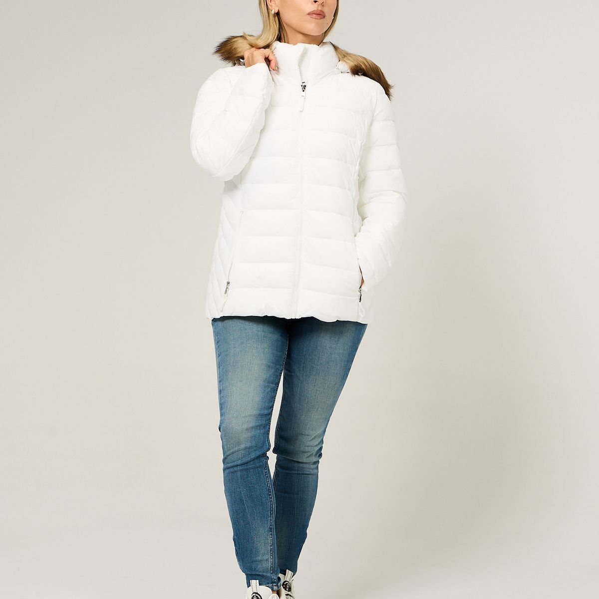 TOMMY HILFIGER - Parka Puffer Acolchada Blanco Tommy Hilfiger