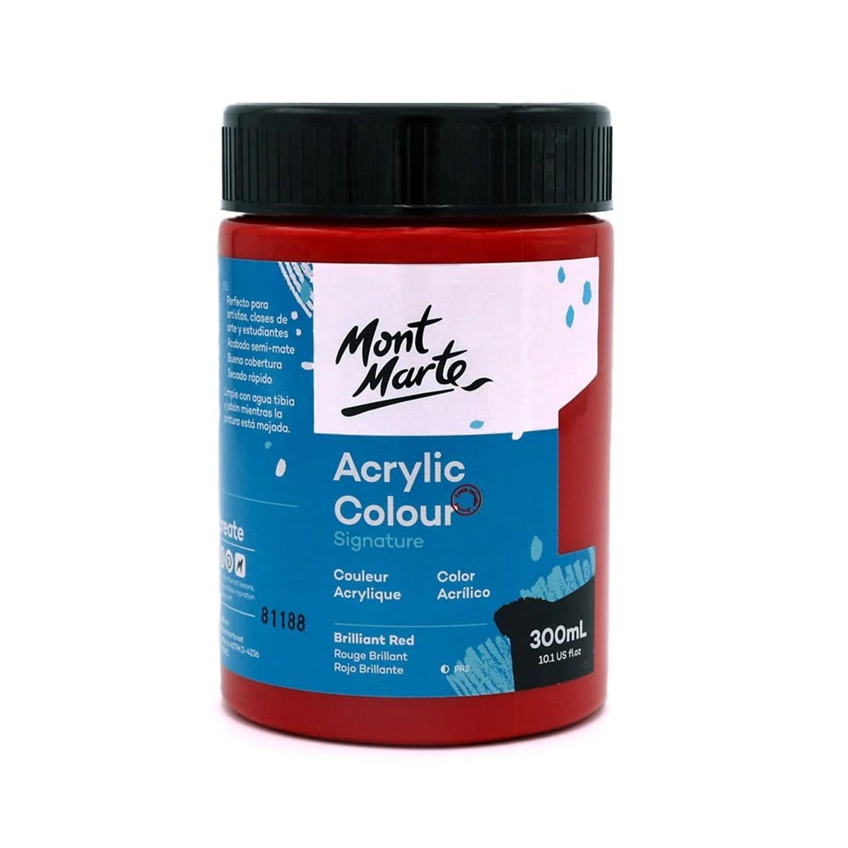 MONT MARTE - Pintura Acrílica 300ml Rojo Brillante