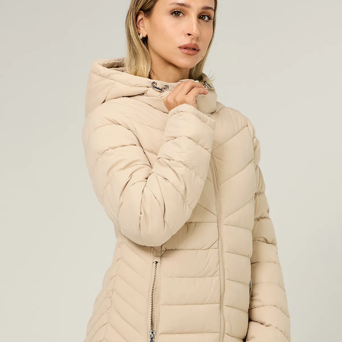 TOMMY HILFIGER - Parka Ligera Acolchada Beige Tommy Hilfiger