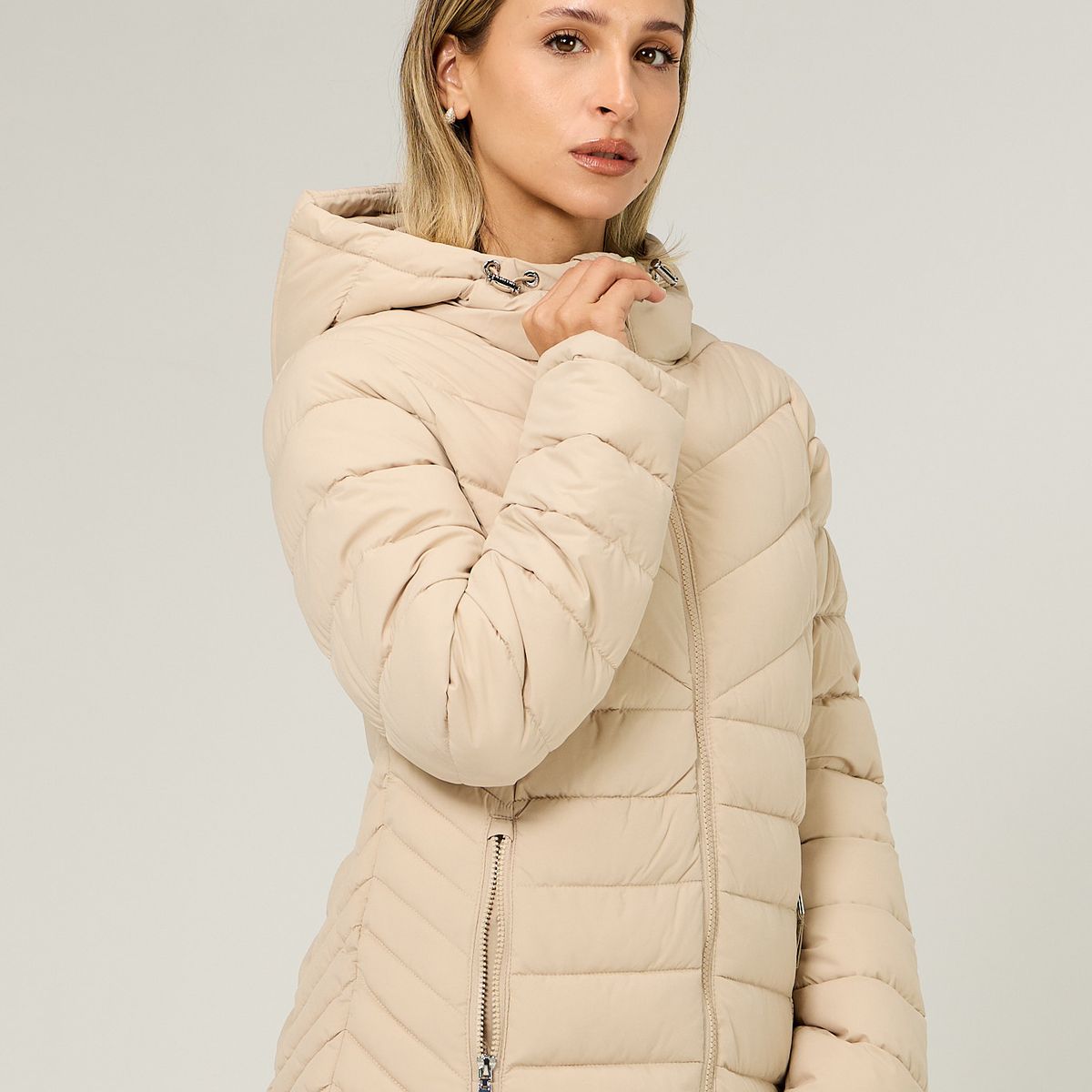 TOMMY HILFIGER - Parka Ligera Acolchada Beige Tommy Hilfiger