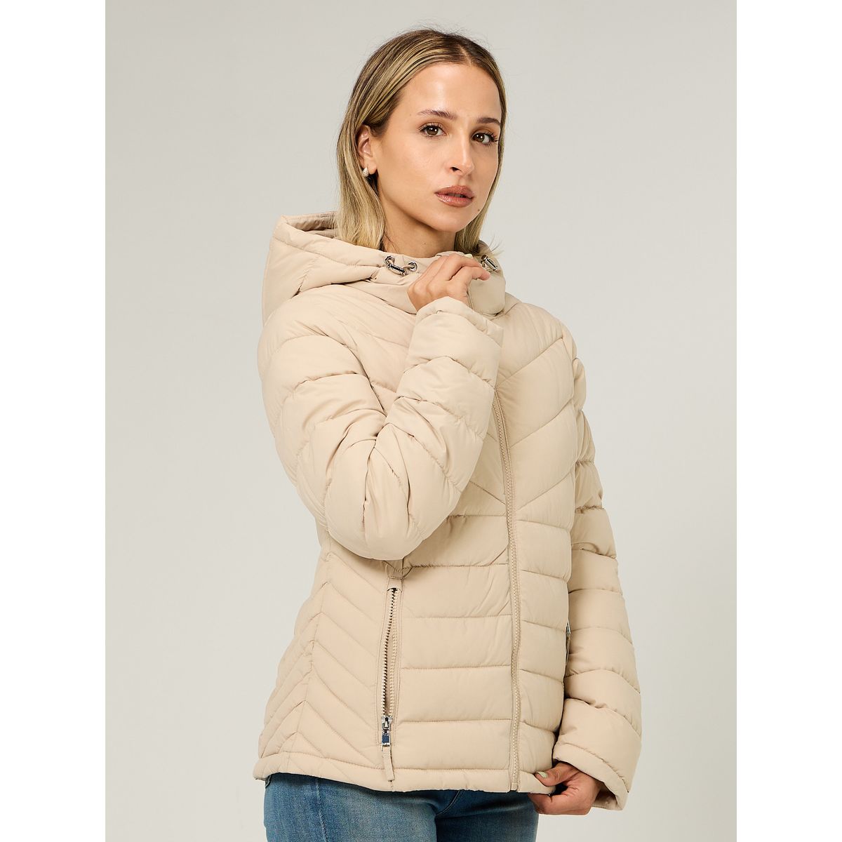TOMMY HILFIGER - Parka Ligera Acolchada Beige Tommy Hilfiger