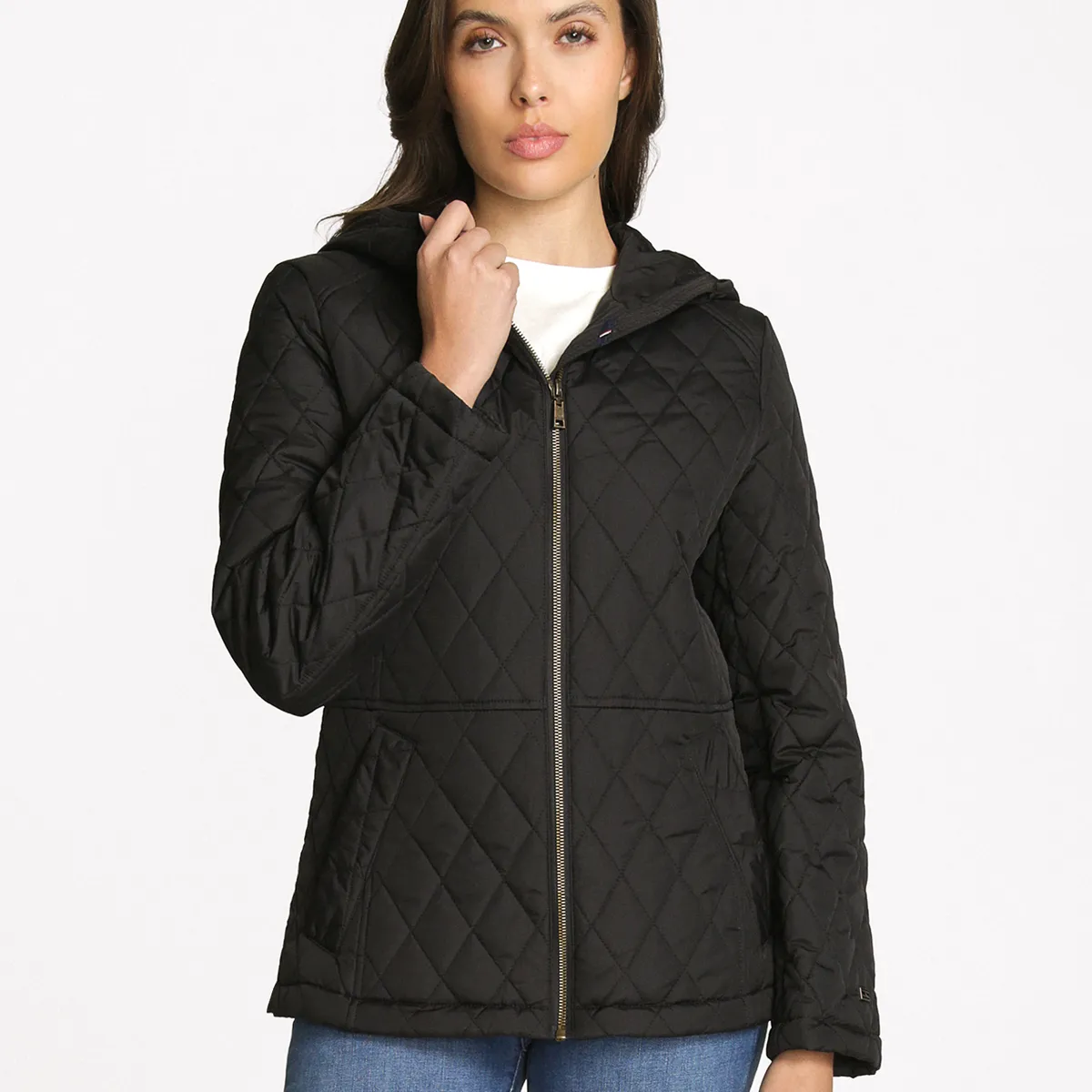 TOMMY HILFIGER - Parka Acolchada Con Cierre Negro Tommy Hilfiger