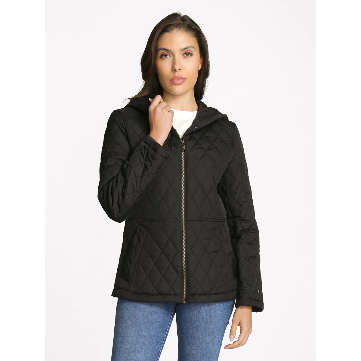 TOMMY HILFIGER - Parka Acolchada Con Cierre Negro Tommy Hilfiger