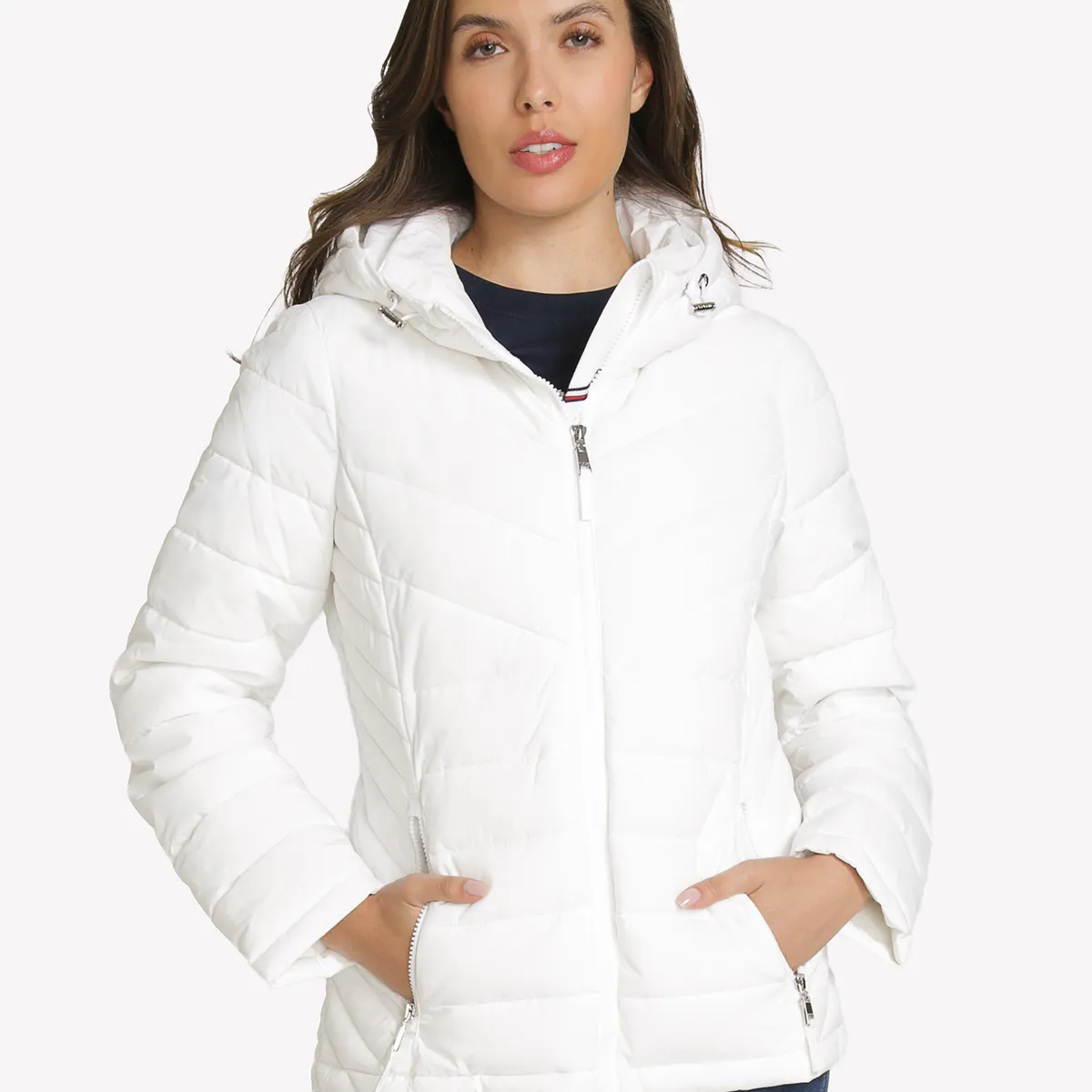 TOMMY HILFIGER - Parka Ligera Acolchada Blanco Tommy Hilfiger