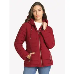 TOMMY HILFIGER - Parka Ligera Acolchada Burdeo