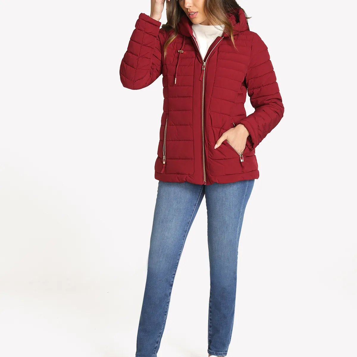 TOMMY HILFIGER - Parka Ligera Acolchada Burdeo Tommy Hilfiger