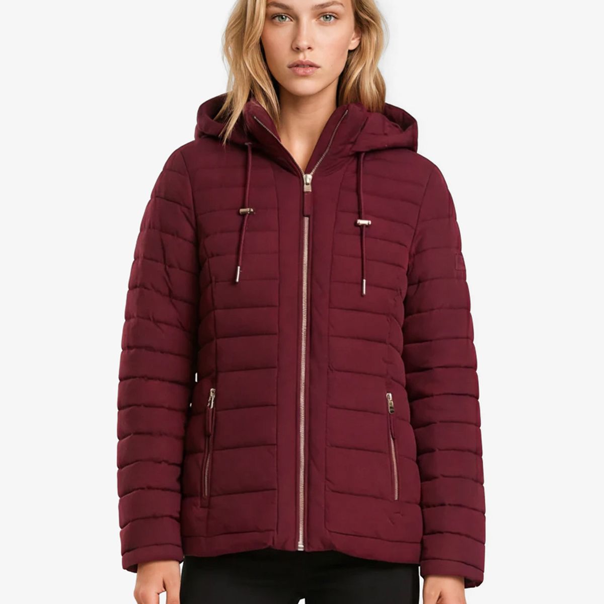 TOMMY HILFIGER - Parka Ligera Acolchada Burdeo Tommy Hilfiger