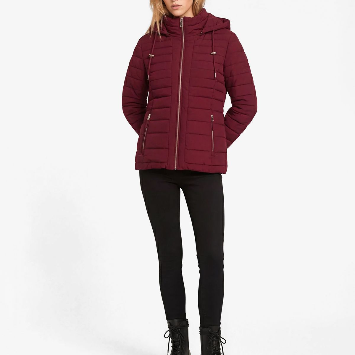 TOMMY HILFIGER - Parka Ligera Acolchada Burdeo Tommy Hilfiger