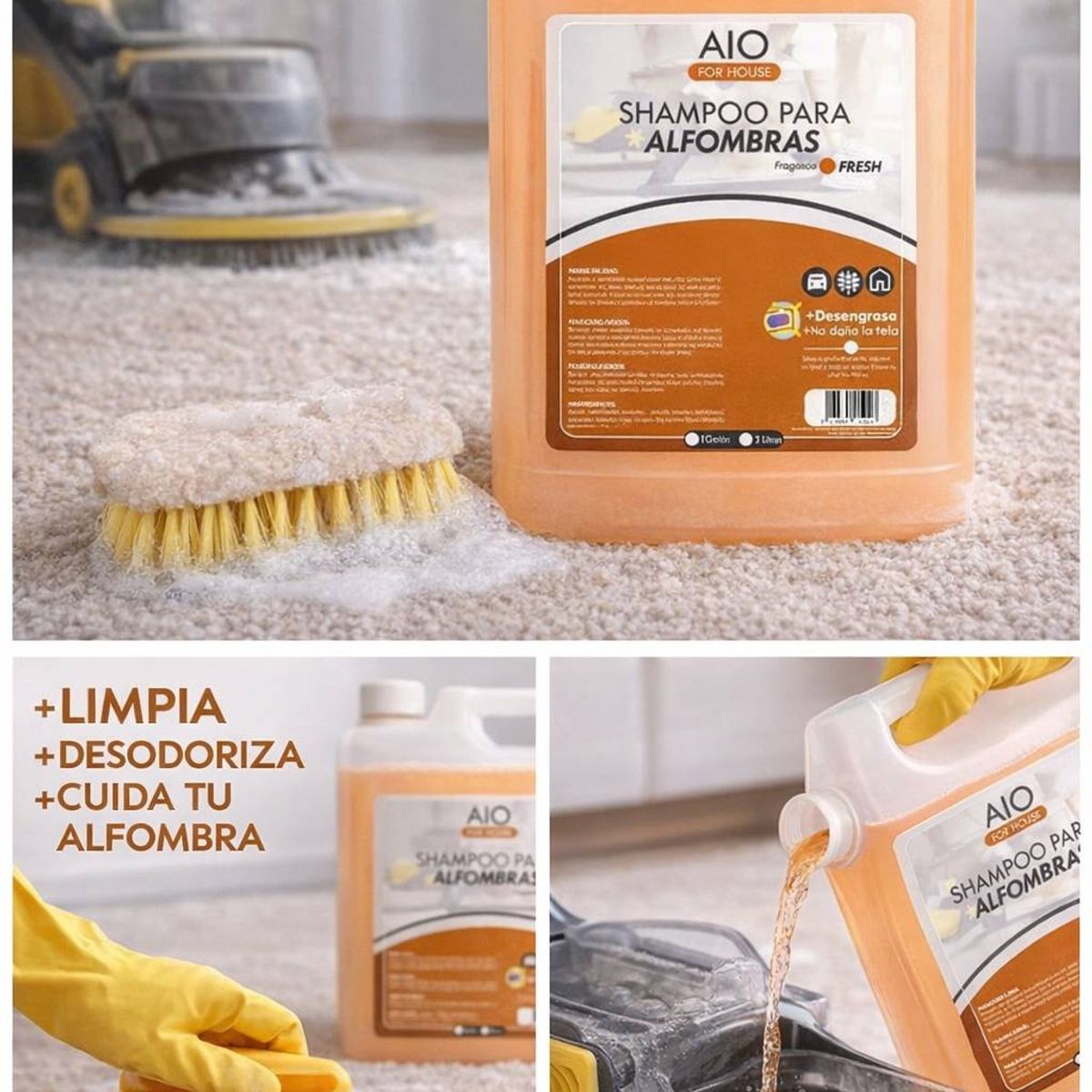 GENERICO - Shampoo Espumoso Para Alfombras & Tapices 5 Litros