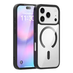 GENERICO - Carcasa Transparente Magsafe Para iPhone 17 Pro Max / Negro
