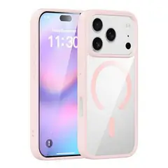 GENERICO - Carcasa Transparente Magsafe Para iPhone 17 Pro Max / Rosa Palido