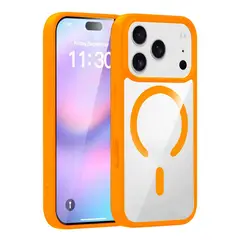 GENERICO - Carcasa Transparente Magsafe Para iPhone 17 Pro Max / Naranja