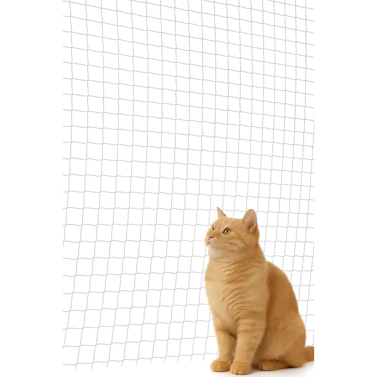 GENERICO - Malla Protectora Gatos 4x3 Mts Terraza Durable Fácil Instalación Blanco Discreto Balcon Seguridad