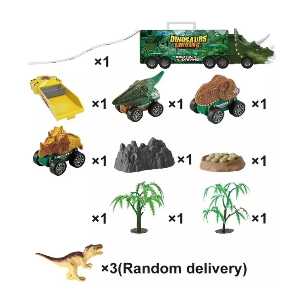 GENERICO - Camion Dinosaurios Autitos Con Luces Y Sonidos Dinosaurio BELUG