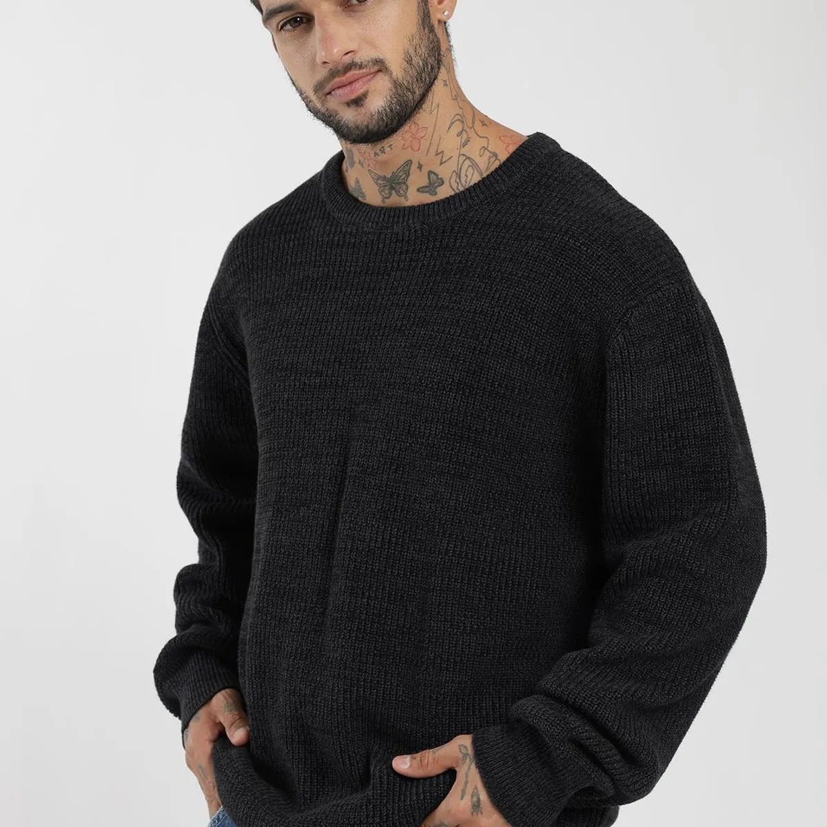 KAYA UNITE Chaleco Tejido Cuello Redondo Melange Hombre | Falabella Chile