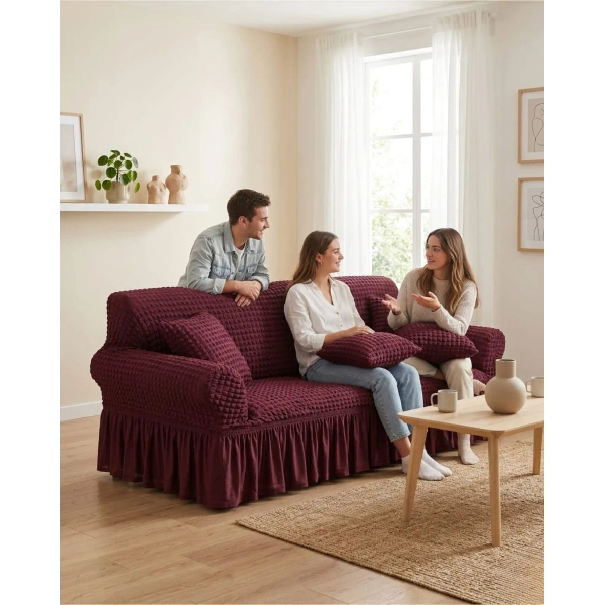 GENERICO - Protector De Sillón Turco 2 Cuerpos Diseño Elegante