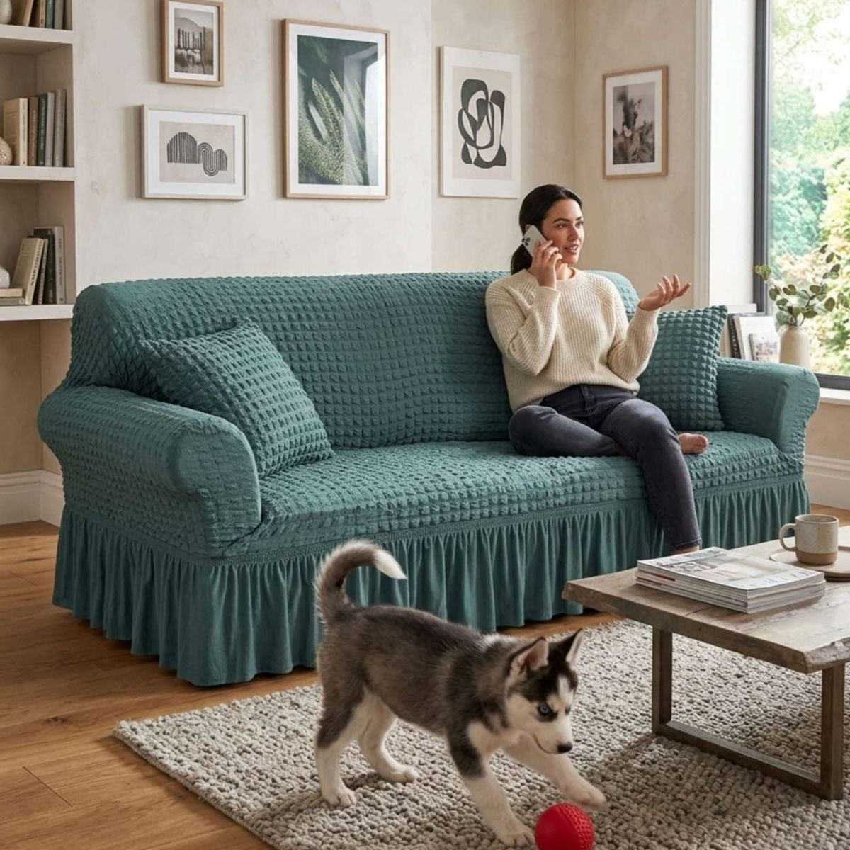 GENERICO - Protector De Sillón Turco 2 Cuerpos Diseño Elegante