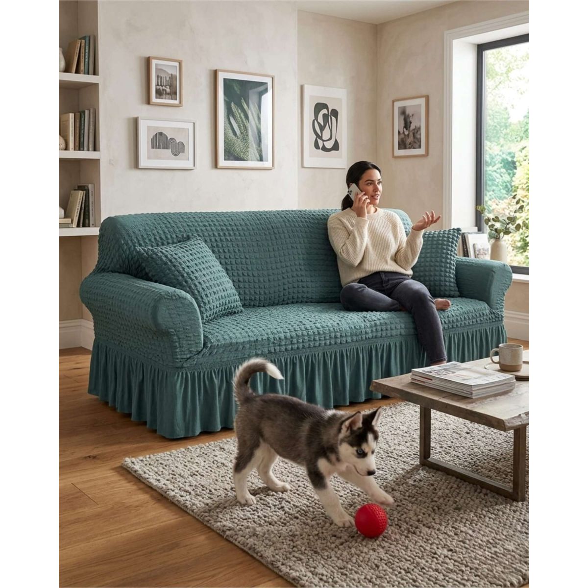 GENERICO - Protector De Sillón Turco 2 Cuerpos Diseño Elegante