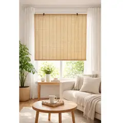 GENERICO - Persiana Bambú Natural Enrollable 120x150cm Terraza Hogar