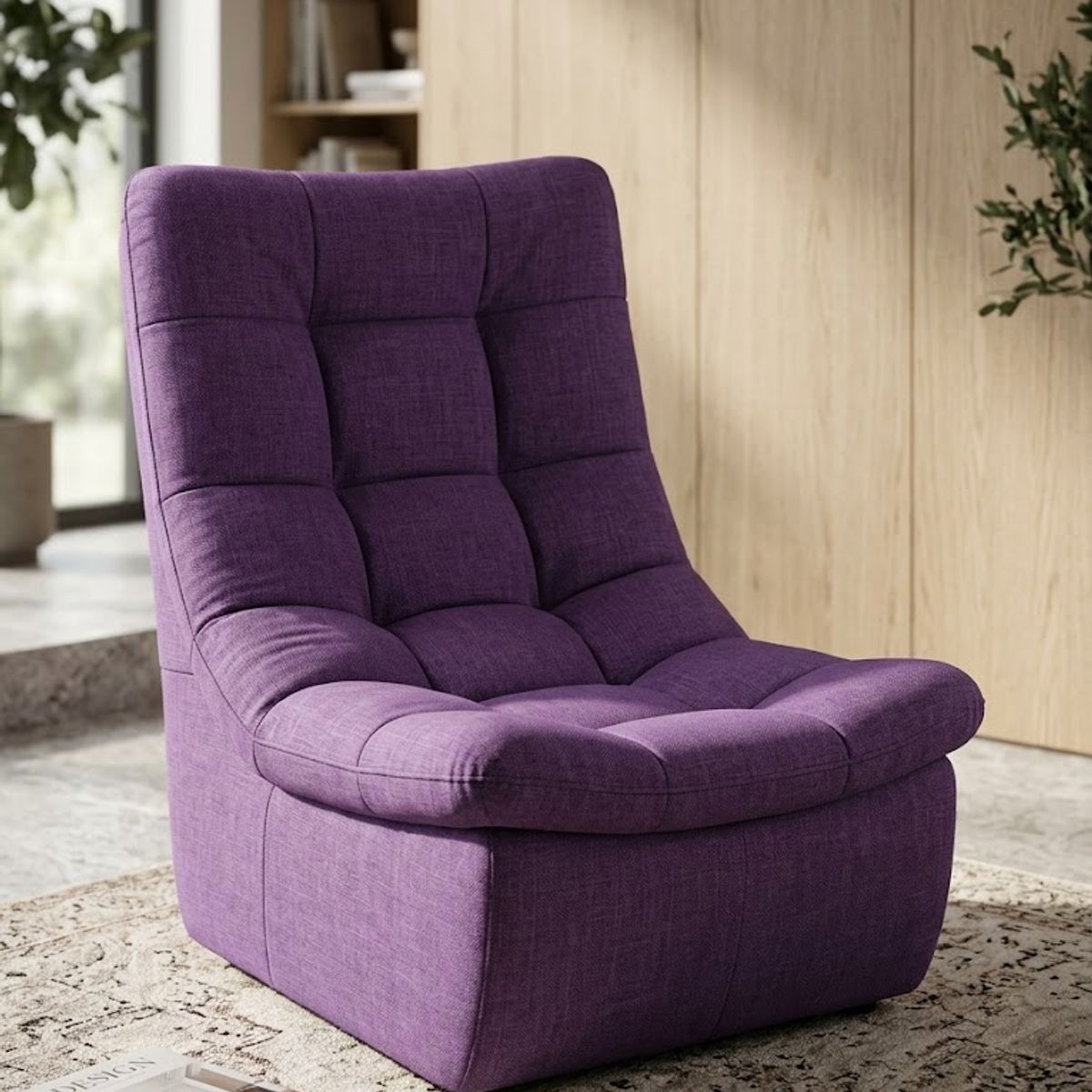 GENERICO - sofa curvo descanso morado lino