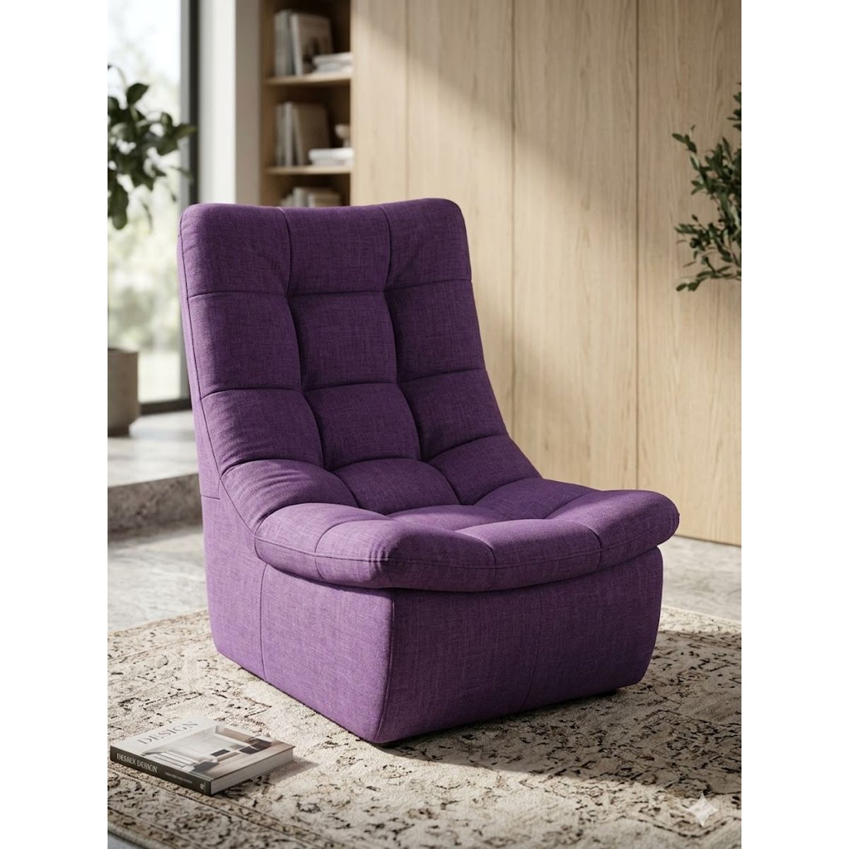 GENERICO - sofa curvo descanso morado lino