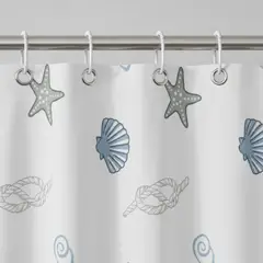 GENERICO - Cortina De Ducha Con Estampado De Conchas Y Estrellas De Mar