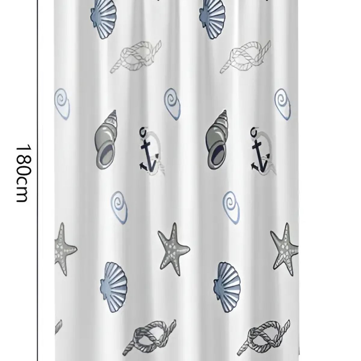 GENERICO - Cortina De Ducha Con Estampado De Conchas Y Estrellas De Mar