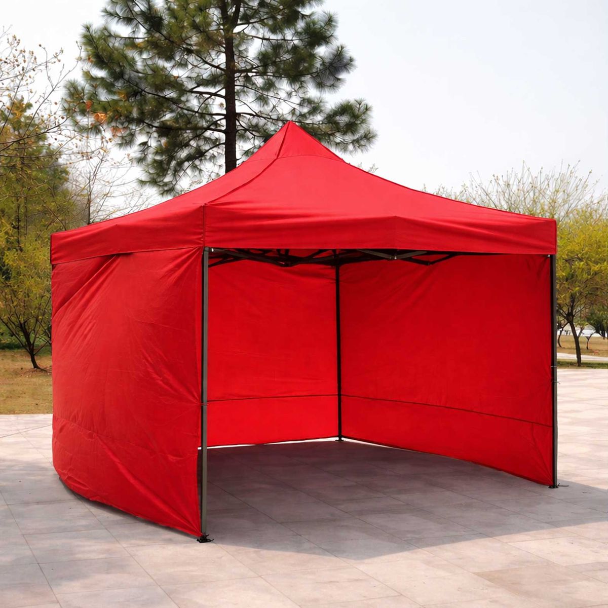 GENERICO - Lona Impermeable Lateral Carpa Universal Toldo 3x3x3mt Roja