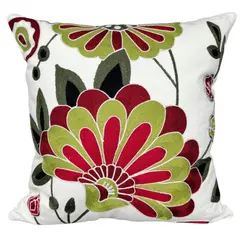 ALMA & DECO - Set 2 Fundas para Cojín Bordado Flor Abanico 45x45 cm