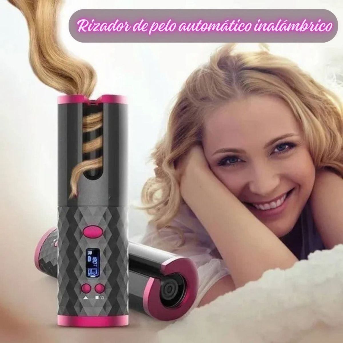 GENERICO - RIZADOR DE PELO AUTOMÁTICO RECARGABLE- RIZOS PERFECTOS AL INSTANTE