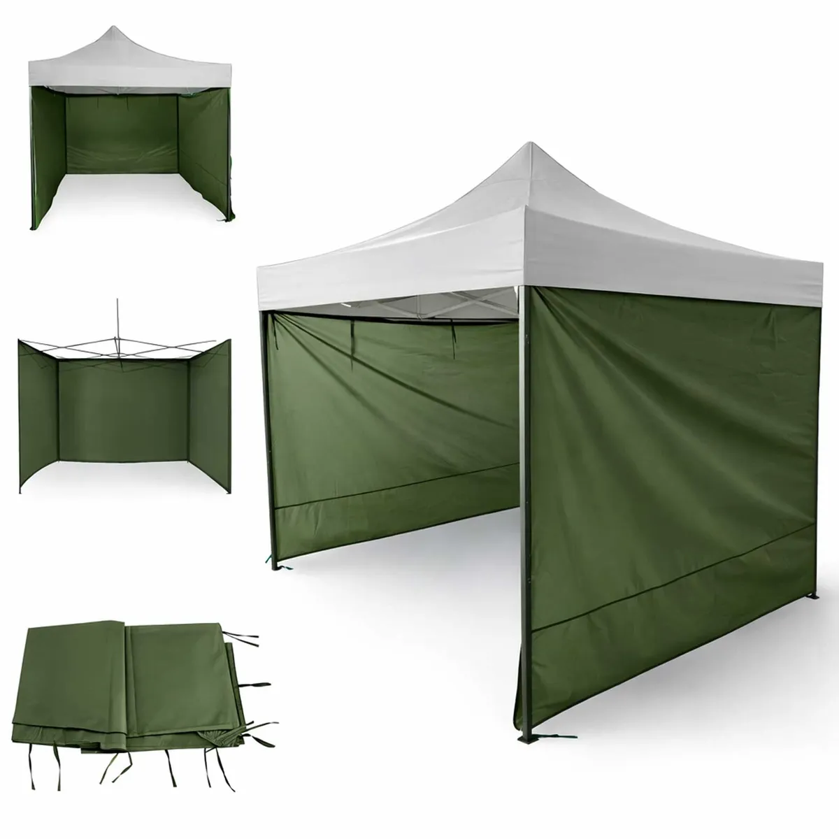 GENERICO - Lona Impermeable Lateral Carpa Universal Toldo 3x3x3mt Verde
