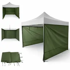 GENERICO - Lona Impermeable Lateral Carpa Universal Toldo 3x3x3mt Verde