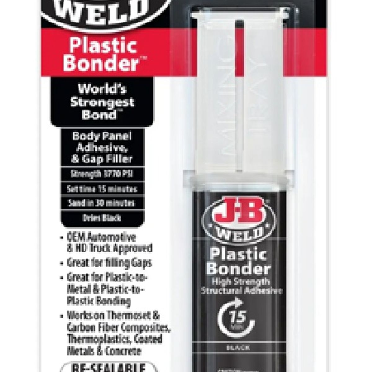 GENERICO - Adhesivo para plásticos de 0.85 oz Negro J-B Weld 50139
