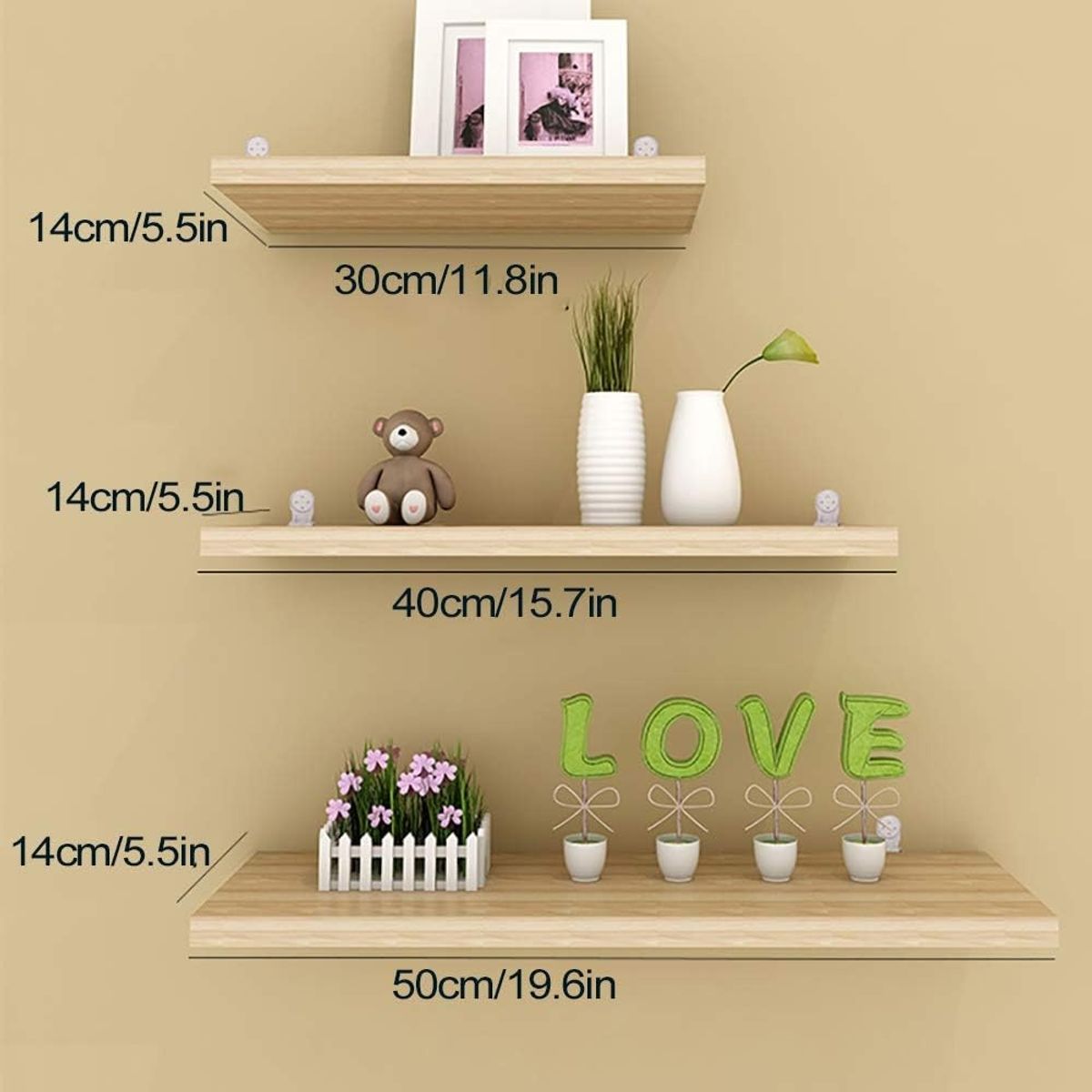 GENERICO - Repisas Estantes Flotantes Minimalista de Madera 3 Niveles
