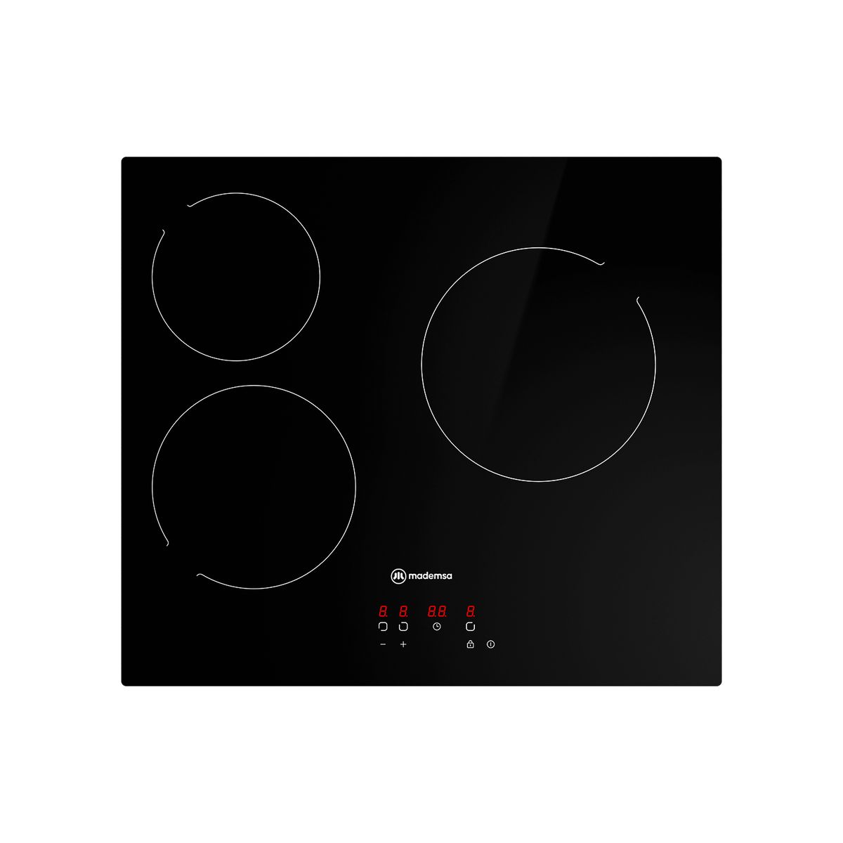 MADEMSA - Encimera Eléctrica 3 Platos Mademsa Victrocerámica VM3TR