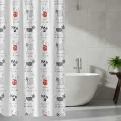 GENERICO - Cortina De Baño Gatos Impermeable 180x180cm Con Ganchos